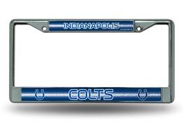 Rico Industries - Indianapolis Colts Sparkly Glitter Bling Look Chrome License Plate Frame - Multi