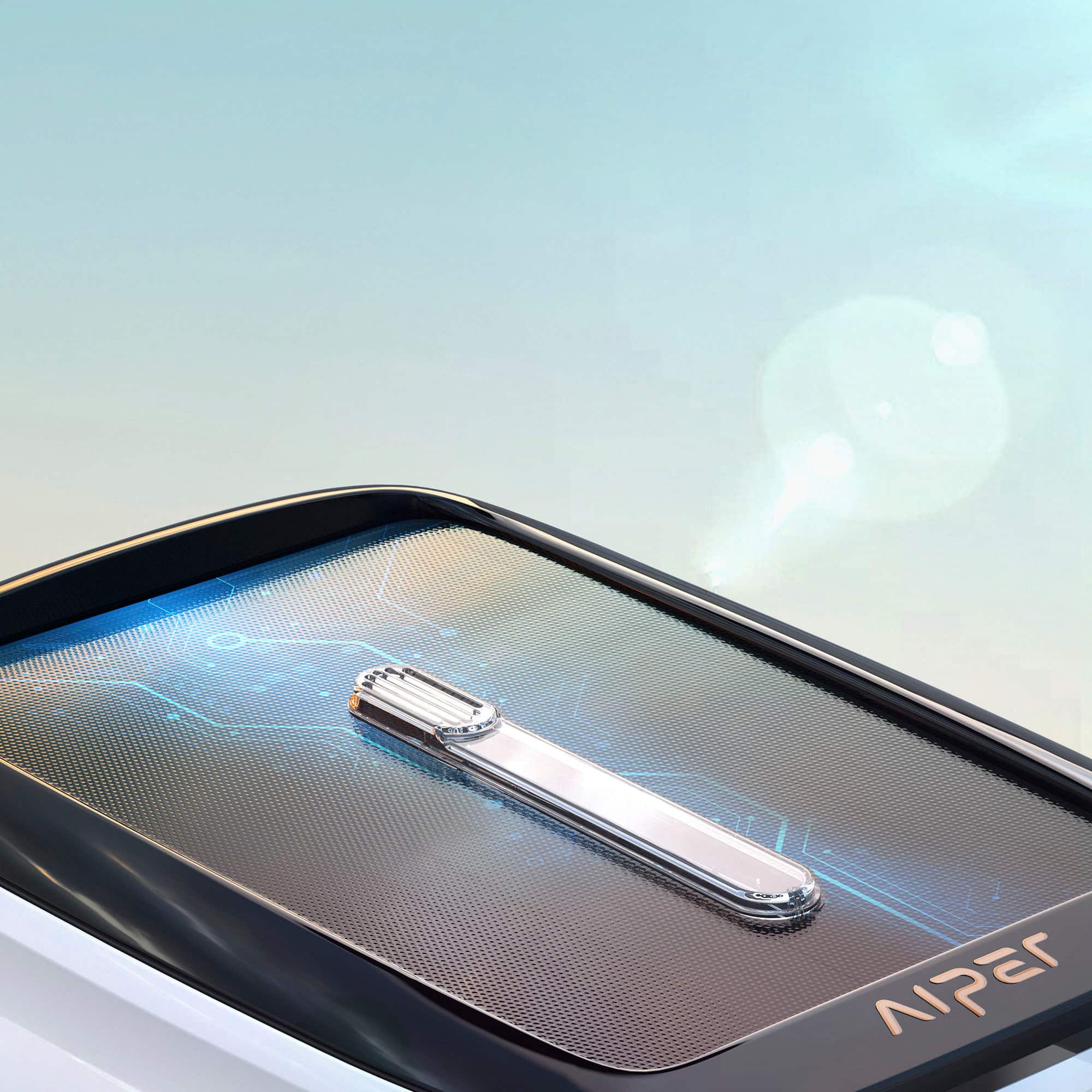 Alt View 2. Aiper - Surfer M1 Solar Powered Automatic Robotic Pool Skimmer Cleaner, Lasts 12 Hours, App Control, Ultrasonic Detection - White.