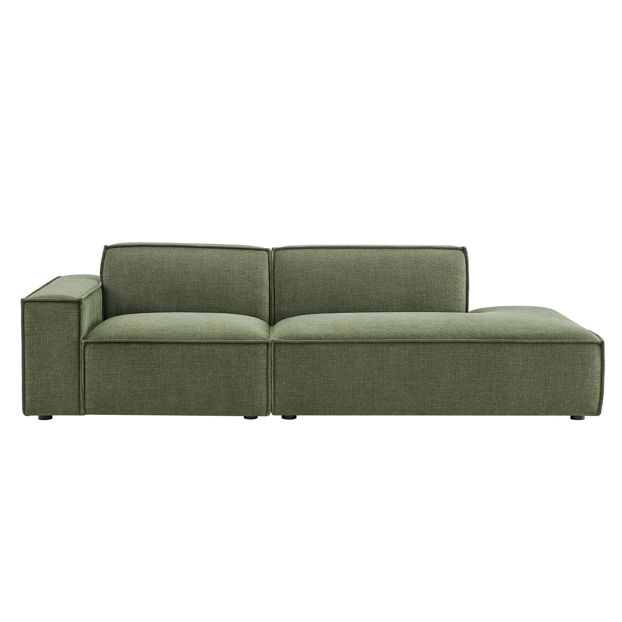Alt View 5. Modway - Restore 2-Piece Performance Fabric Upholstered Modular Loveseat by Modway - Foliage.
