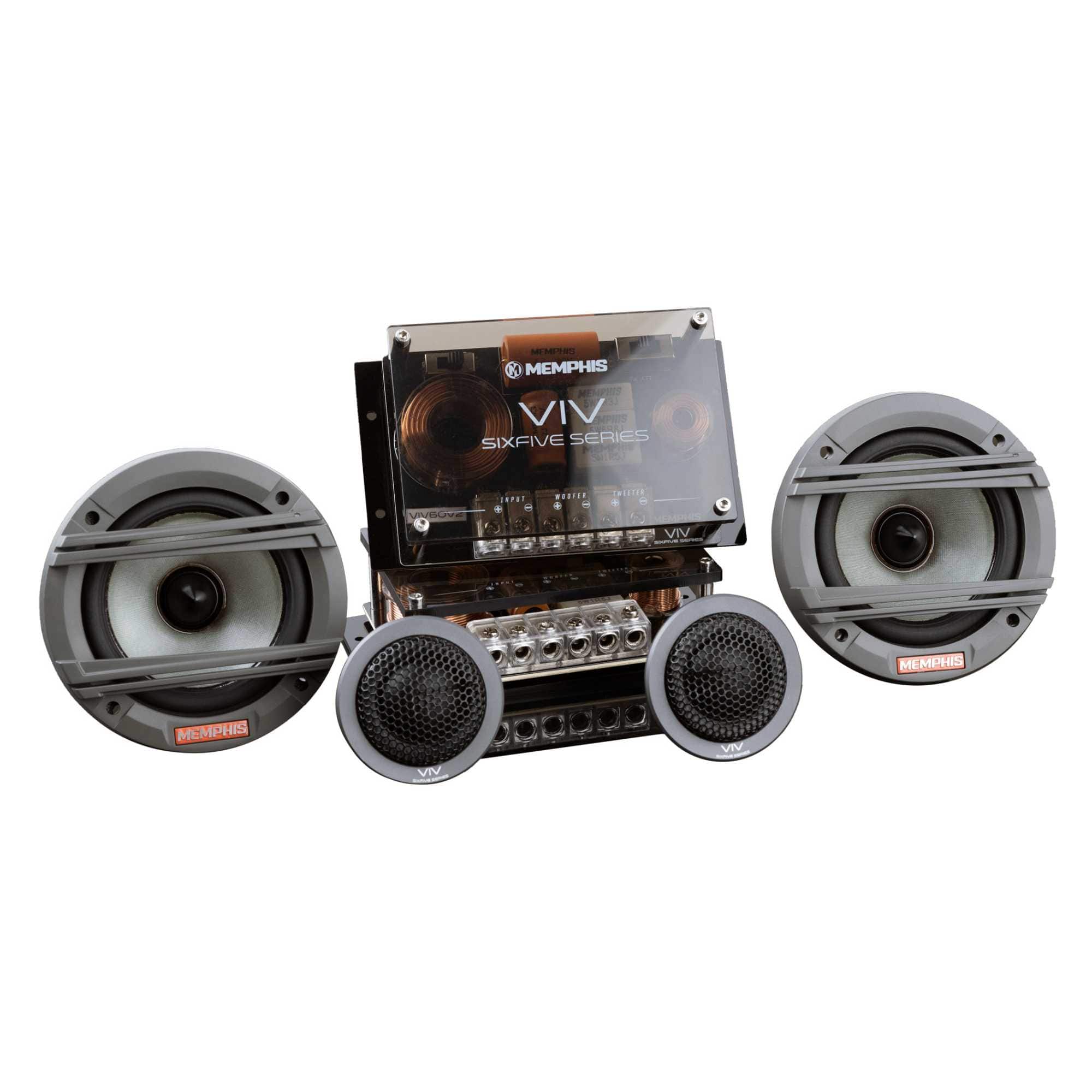 Memphis Car Audio - Memphis Audio VIV35CV2 3.5" Six Five Series Component Speakers, Pair - Black/Gray