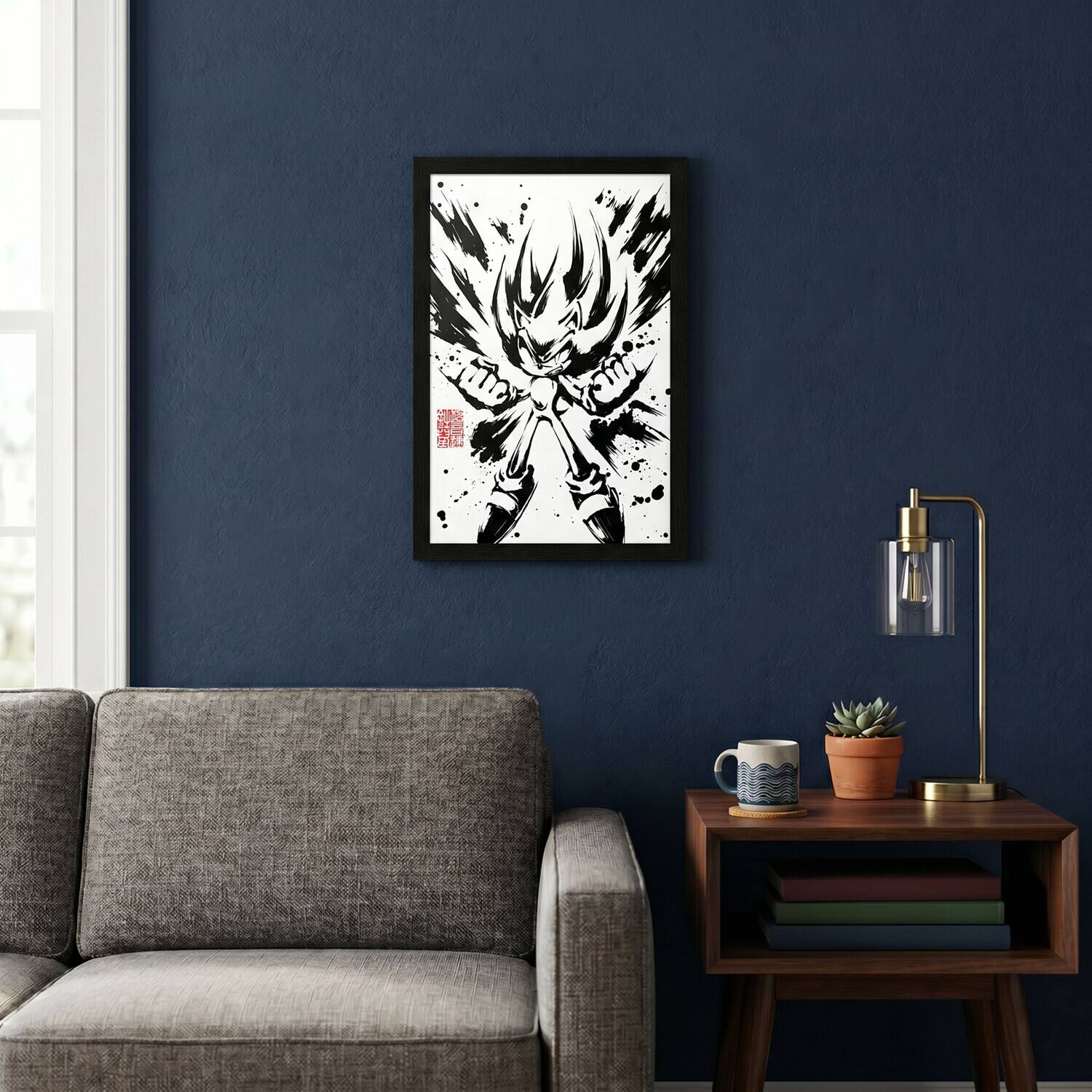 Alt View 2. PopMarket - Sonic - Inked Super Sonic 11x17 Framed Gel Coat - Multicolor.
