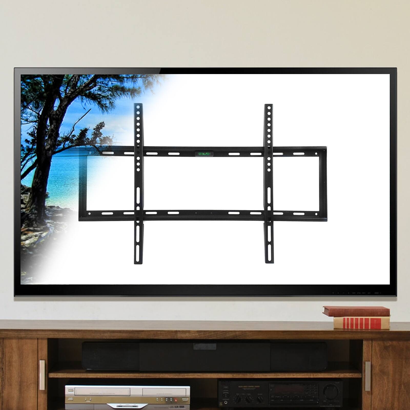 Alt View 6. MegaMounts - MegaMounts Fixed Wall Mount with Bubble Level for 32-70 Inch  LCD, LED, and Plasma Screens - Black.
