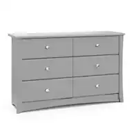 Storkcraft - Crescent 6-Drawer Double Dresser - Pebble Gray - Front_Zoom