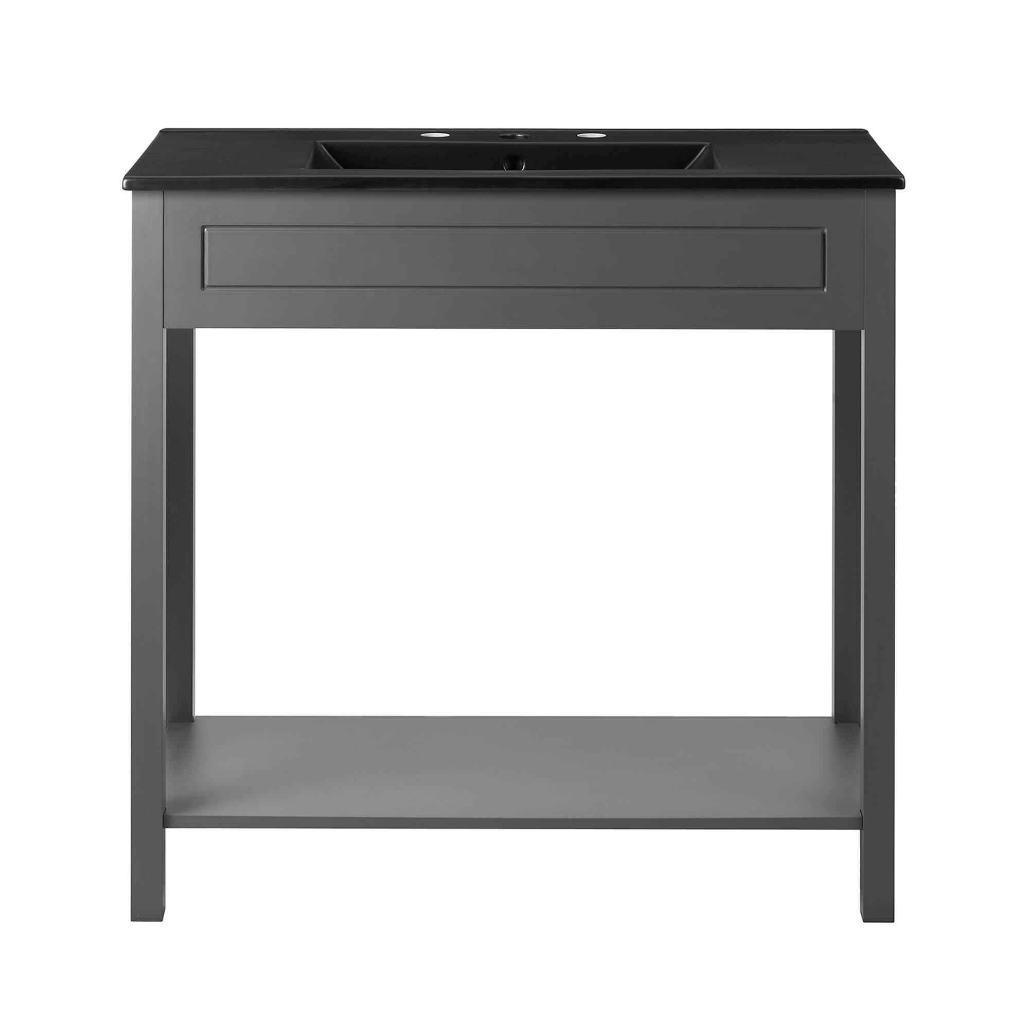 Alt View 2. Modway - Altura Bathroom Vanity Basin Included by Modway - Gray Black.