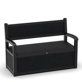 Chic Crate - 70-Gal Resin Bench Deck Storage Box - Black