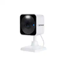 Front. Defender - Defender GO 2K AI POWERED Plug-in Power Indoor/Outdoor Home Security, Baby & Pet Camera - white.