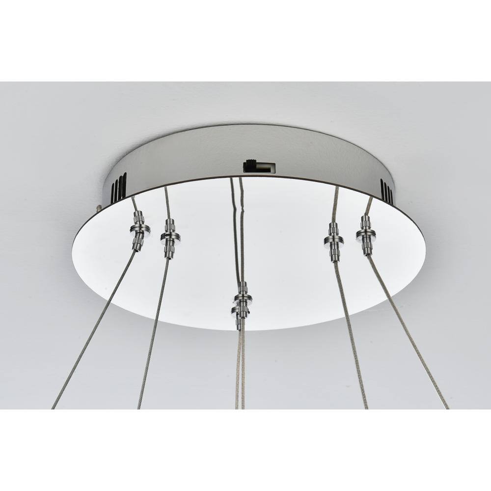 Alt View 7. Elegant Lighting - Linden 22 inch Adjustable LED chandelier in Chrome - Chrome.