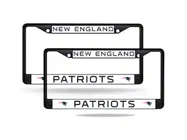 Rico Industries - New England Patriots Metal (2) License Plate Black Frame Set - Multi