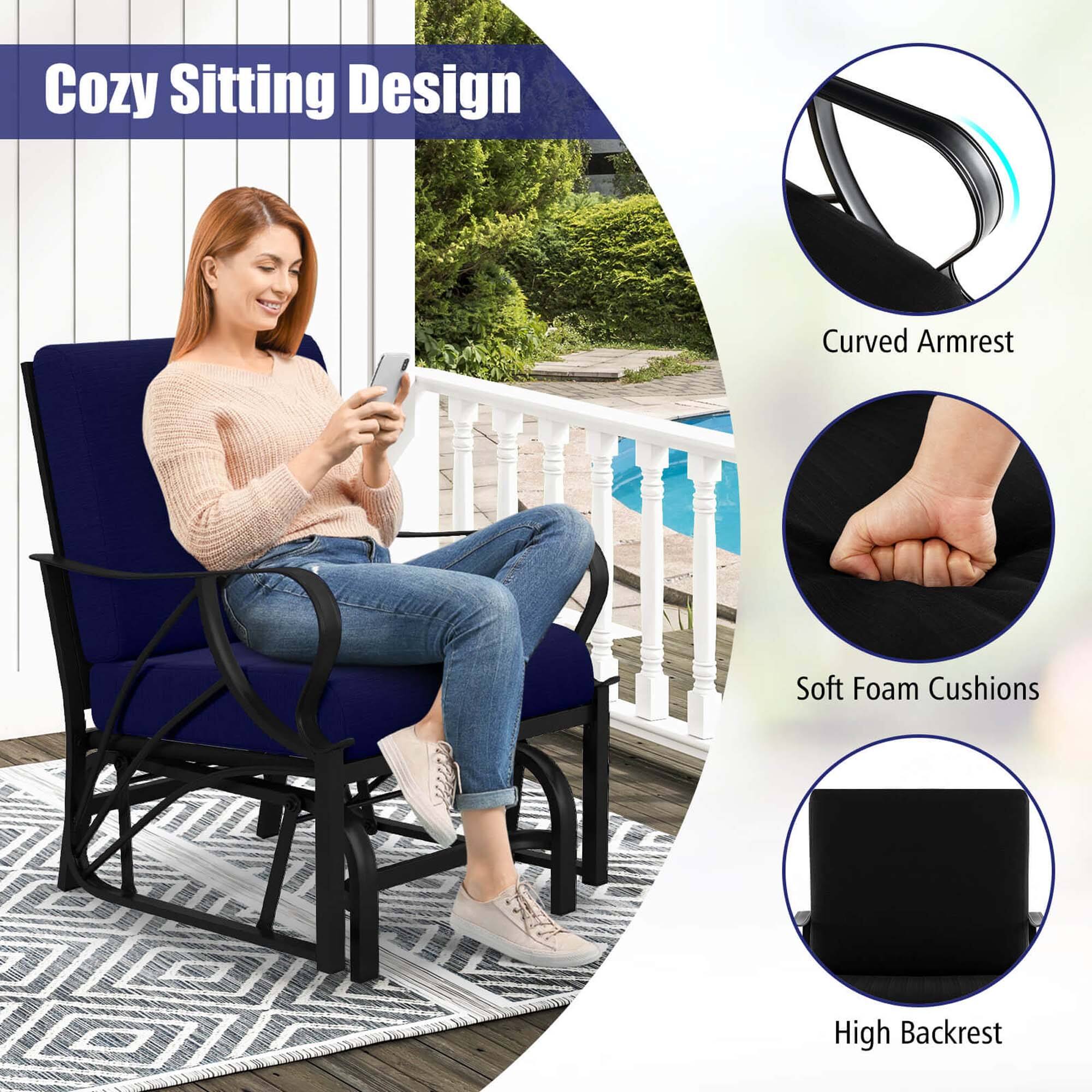 Cozy Sitting Design: Curved Armrest, Soft Foam Cushions, High Backrest