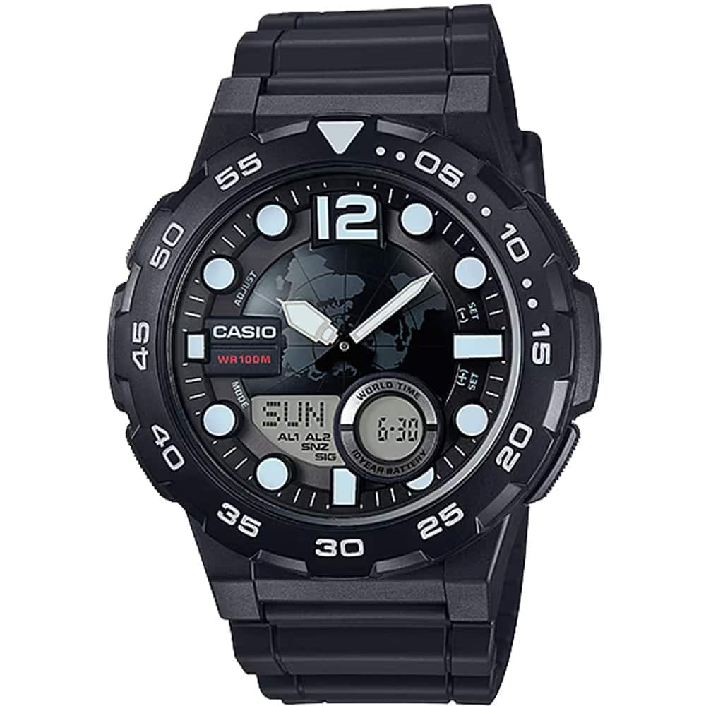 Casio - Men’s Analog-Digital Watch with Dial - AEQ-100W-1AV - Black price history on PriceWatchPro