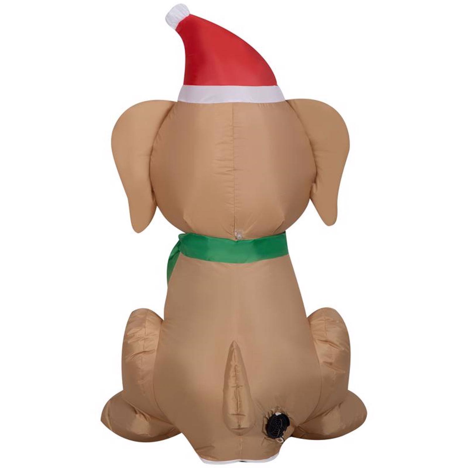 Back. Gemmy - Gemmy Airblown Christmas Inflatable Golden Retriever 42 in. Inflatable - Multicolored.