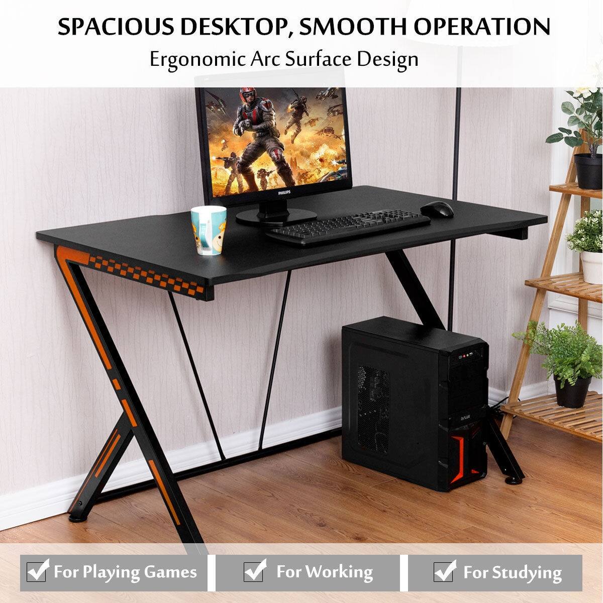 SPACIOUS DESKTOP, SMOOTH OPERATION Ergonomic Arc Surface Design For Playing Games For Working For Studying