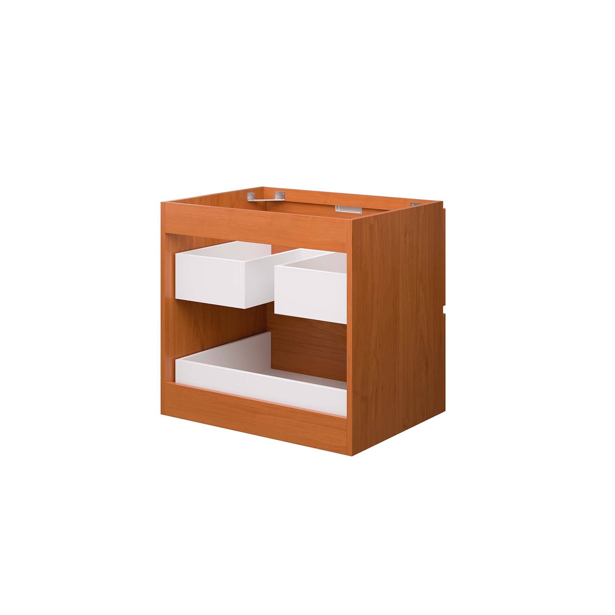 Alt View 5. Modway - Scenic Wall-Mount Bathroom Cabinet Basin Not Included by Modway - Cherry Walnut.