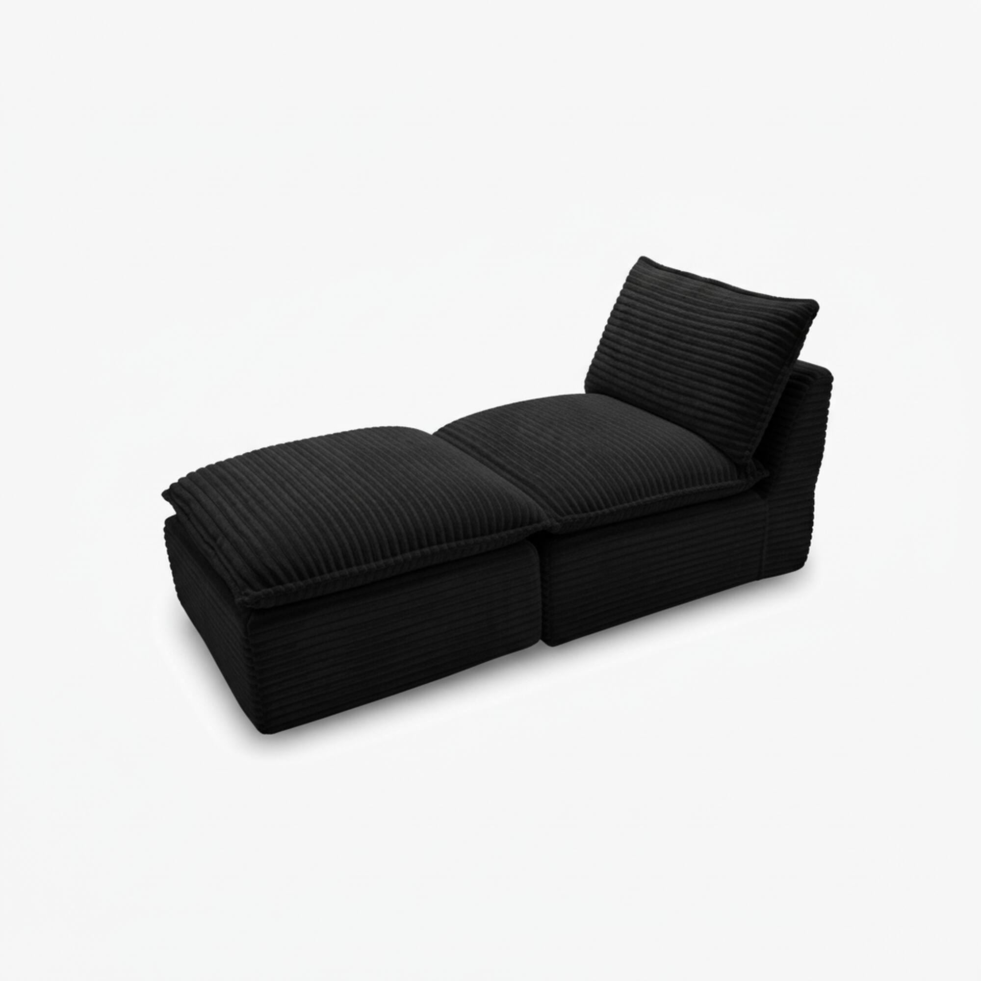 Left. Loheer - Loheer- Modern Corduroy Cloud Sofa 5.8x2.6x2.9 Ft Modular Sectional Couch Comfortable Living Room Apartment Furniture - Black.