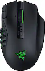 Front. Razer - Naga V3 Pro Modular MMO Optical Gaming Mouse with Swappable Side Plates - Black.
