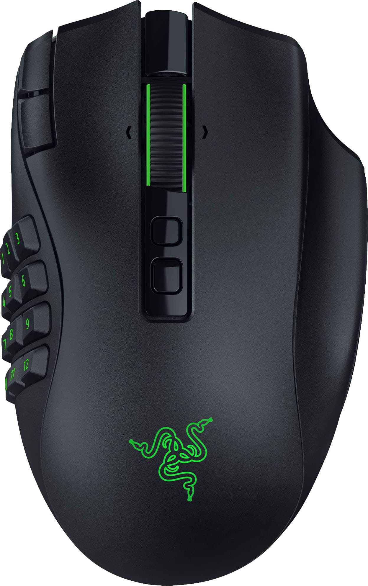 Front. Razer - Naga V3 Pro Modular MMO Optical Gaming Mouse with Swappable Side Plates - Black.
