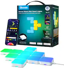 Govee Smart Mini Panel Lights
Simple, compact, and customizable panel lights
10 PCS Wi-Fi
Customizable panel lights
Easy Installation
Smart Shape Recognition
RGBIC Lighting Effects
3.1in x 3.1in x 1.2in
Works with Alexa
Works with Google Home
Works with Matter
RGBIC Lighting Effects: 50+ Preset Scenes