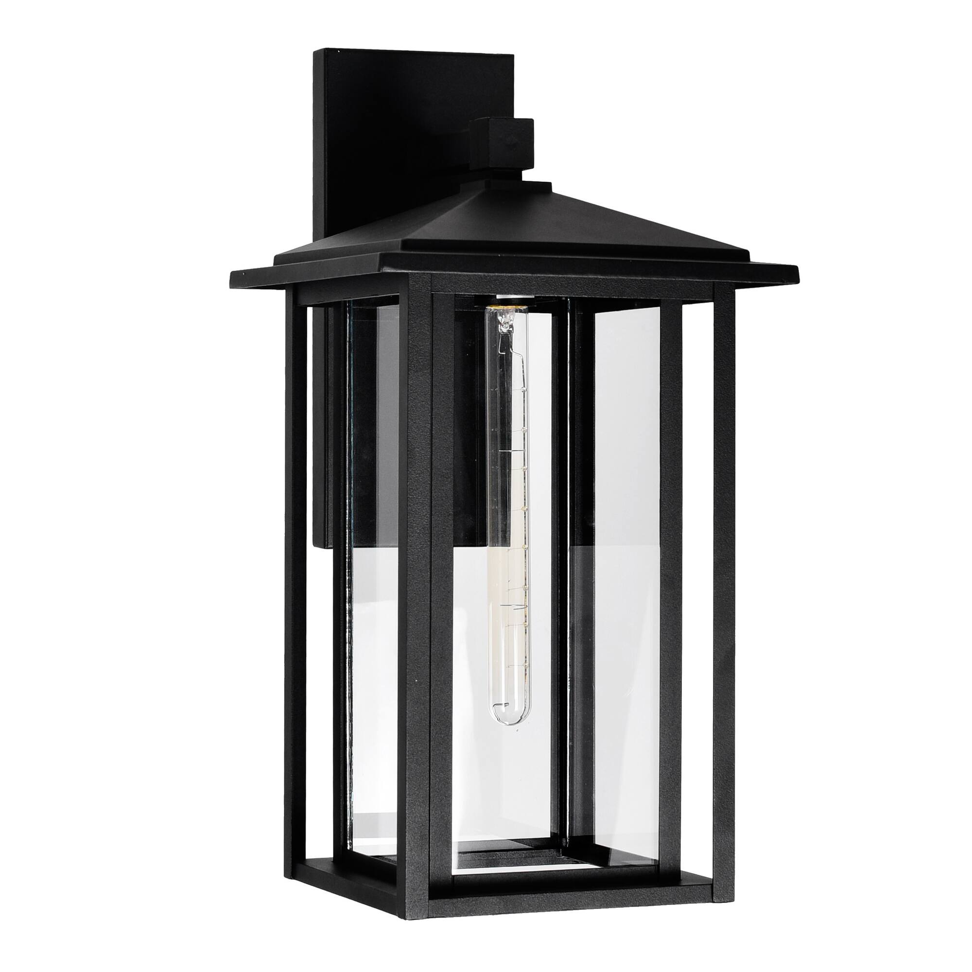 Alt View 1. CWI Lighting - Crawford 1 Light Black Outdoor Wall Light - Black.