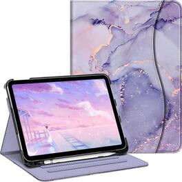Kitcheniva - iPad 10th Generation 2022 Case With Stand And Pocket 10.9'' - Lilac Marble