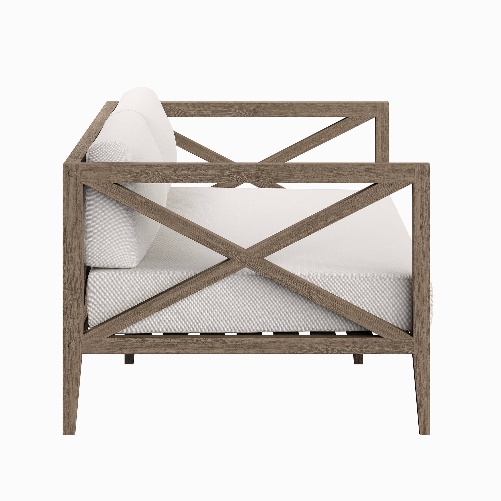 Alt View 4. Modway - Northlake Outdoor Patio Teak Loveseat by Modway - Weathered Gray White.