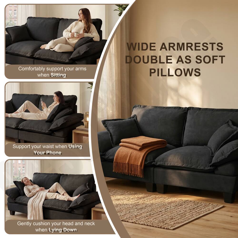 WIDE ARMRESTS DOUBLE AS SOFT PILLOWS

- Comfortably support your arms when Sitting
- Support your waist when Using Your Phone
- Gently cushion your head and neck when Lying Down