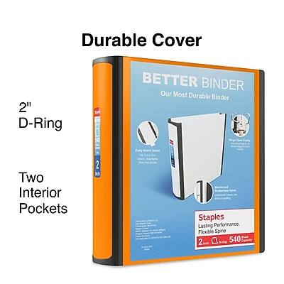Durable Cover  
2" D-Ring  
BETTER BINDER  
Our Most Durable Binder  
Two Interior Pockets  
Staples  
Lasting Performance, Flexible Spine  
2"  
540 Ich