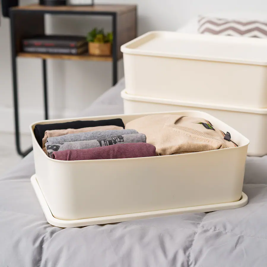 Stackable Storage B IRIS USA Plastic Modular Stackable Lidded Basket Storage organize Bins ...