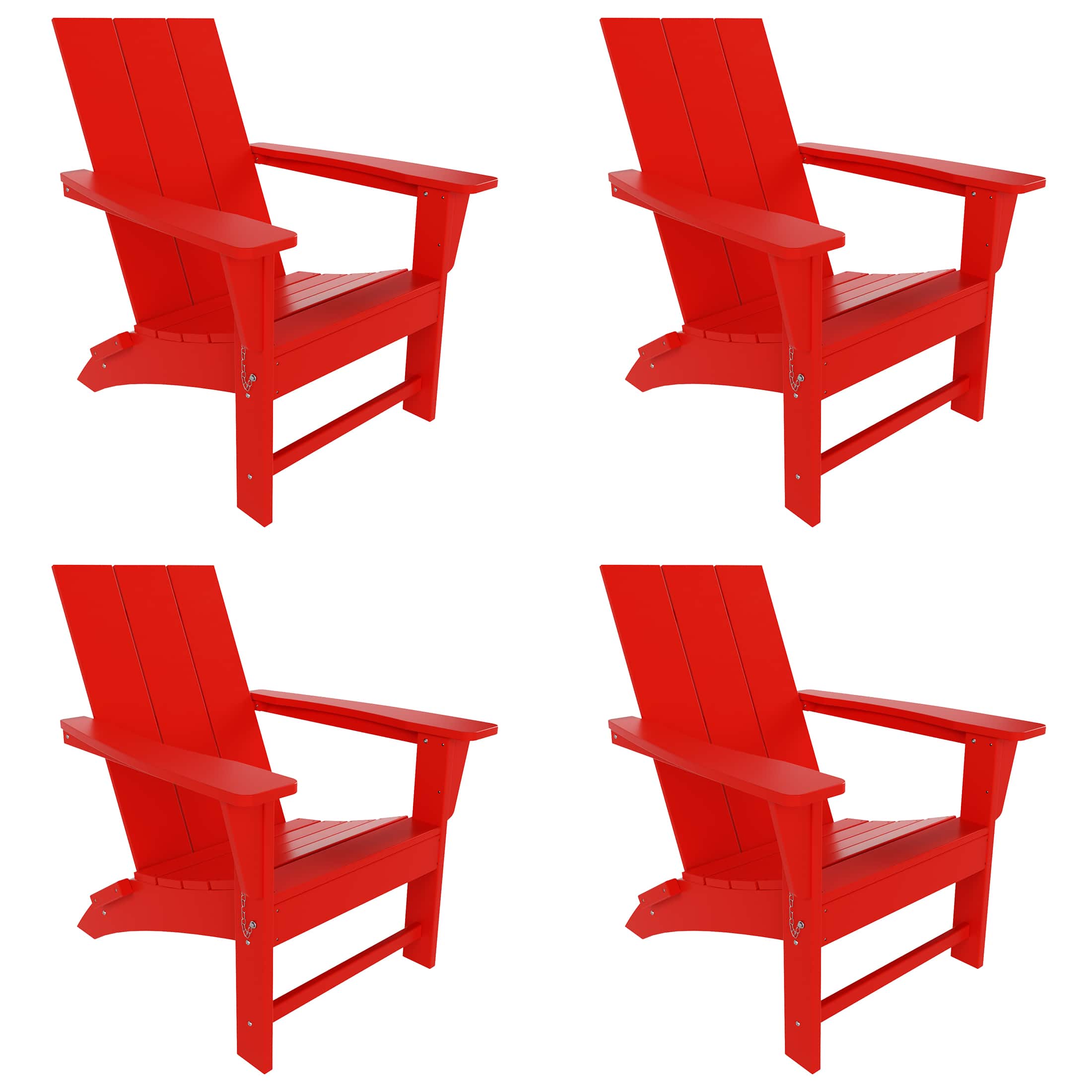 WestinTrends - Ashore Modern Outdoor Folding Adirondack Chair (Set of 4) - Red price history on PriceWatchPro