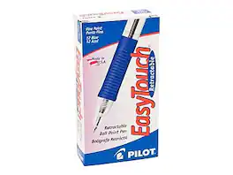 Pilot - EasyTouch Retractable Ballpoint Pens, Fine Point, Dozen - Blue Ink