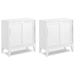 Simpli Home - Harper Solid Wood 30 inch Storage Cabinet (Set of 2) - White