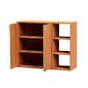 Front. Costway - Costway 3-Tier Wooden Shoe Storage Organizer with Doors & 3-Level Adjustable Open Shelves - Natural.