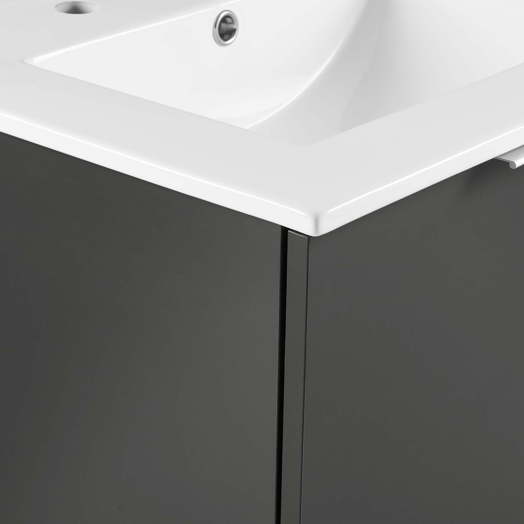 Alt View 6. Modway - Maybelle Wall-Mount Bathroom Vanity Basin Included - Gray White.