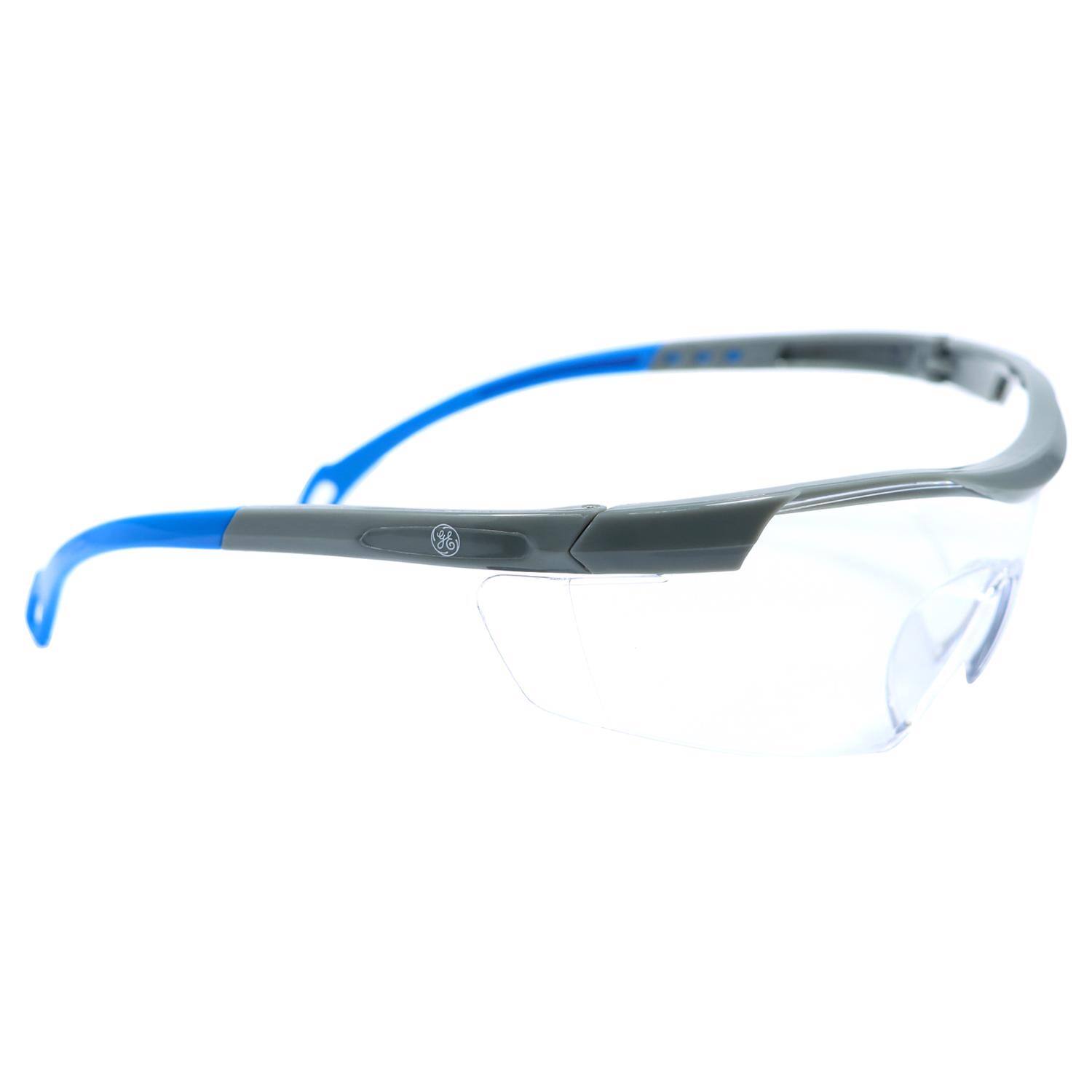 Angle. General Electric - General Electric 01 Series Impact-Resistant Safety Glasses Clear Lens Blue Frame 1 pk - Blue.