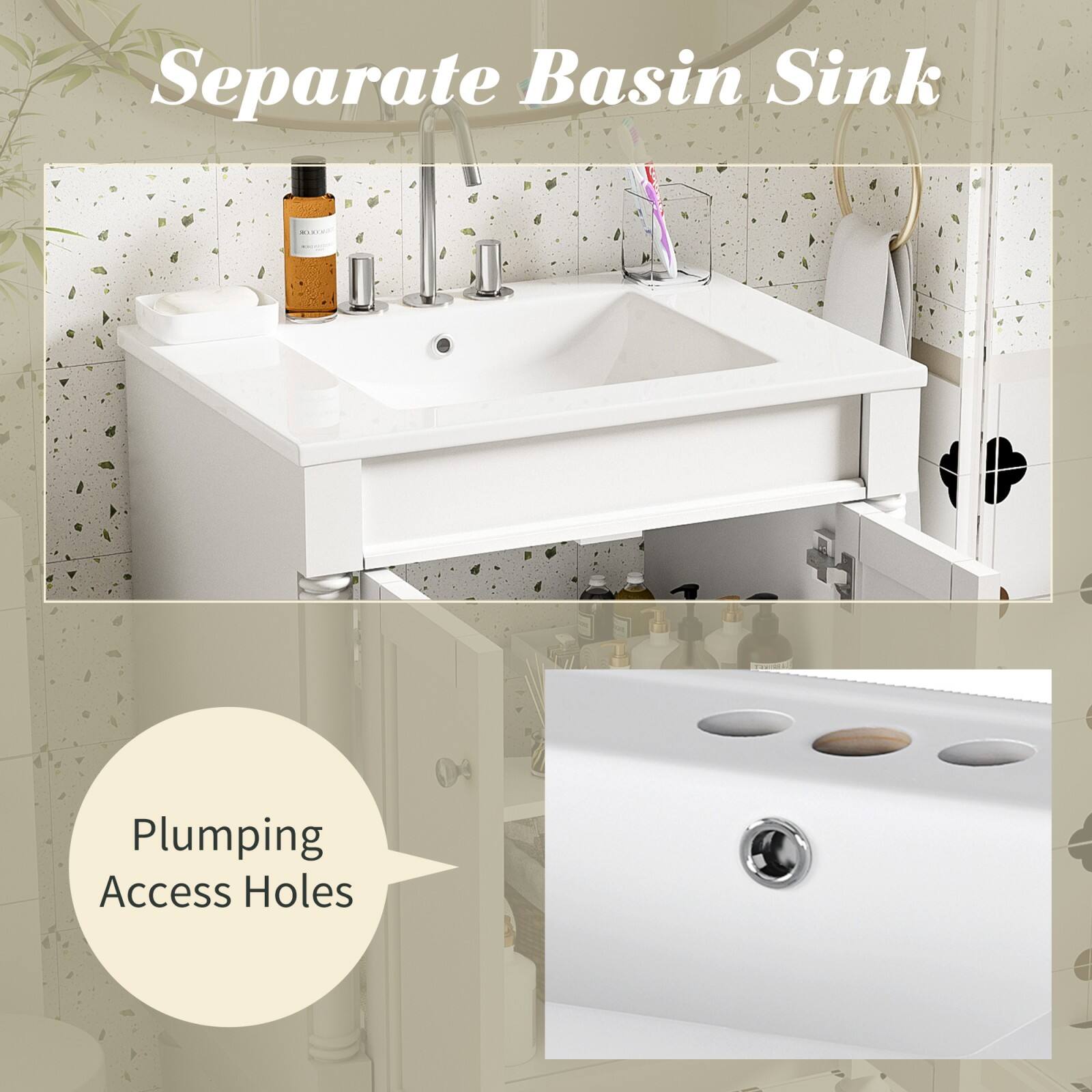 Separate Basin Sink

Plumbing Access Holes