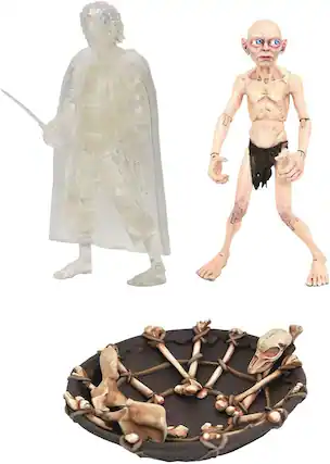 Front. Diamond Select Toys - Lord of the Rings 4 Inch Action Figure Box Set | SDCC 2021 Previews Exclusive - Brown.