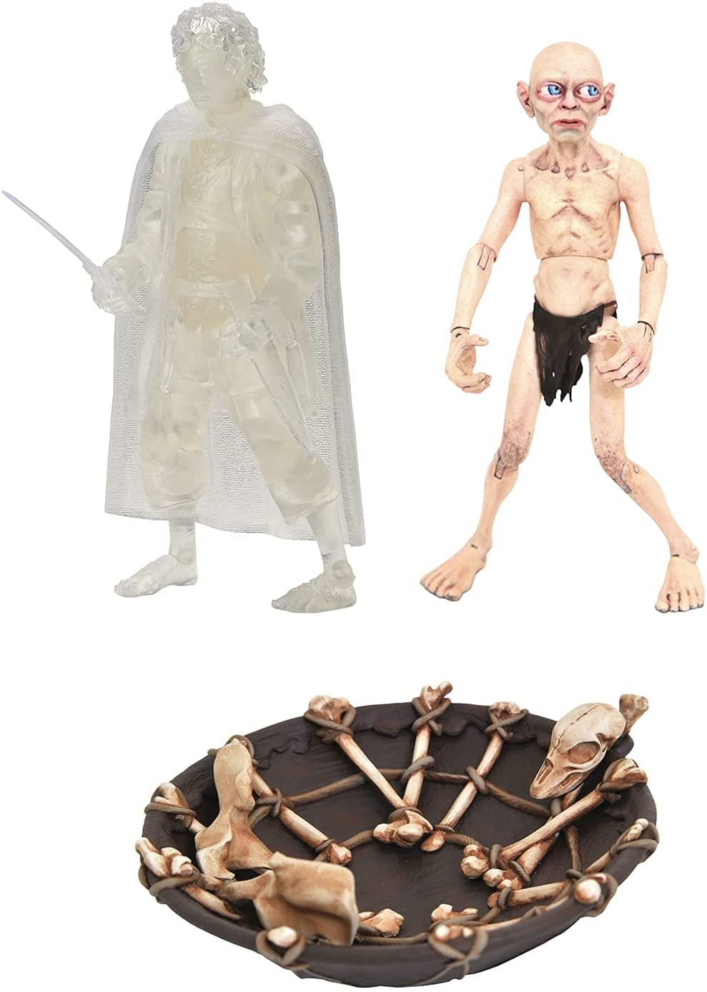 Front. Diamond Select Toys - Lord of the Rings 4 Inch Action Figure Box Set | SDCC 2021 Previews Exclusive - Brown.