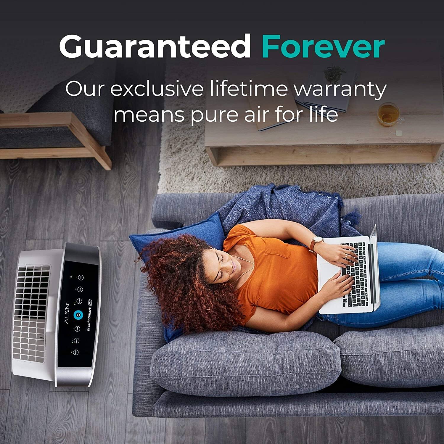 Alt View 18. Alen - BreatheSmart 75i 1300 SqFt Air Purifier with Pure HEPA Filter for Allergens, Dust & Mold - Oak.