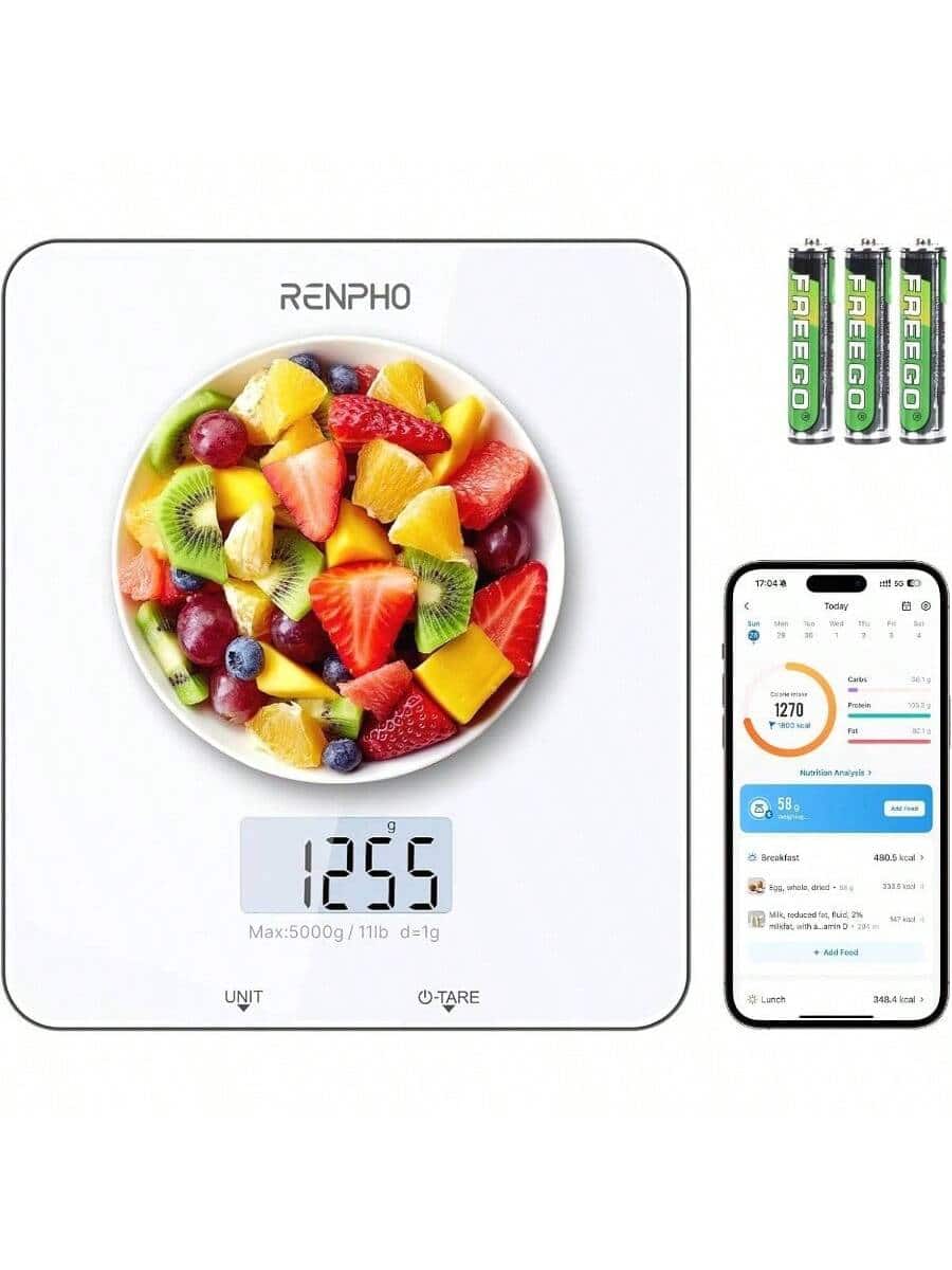 The Best Inks - Food Scale with Nutritional Calculator, Digital Kitchen Scale Weight Loss, Food Weight Scale with App Macro - A-White