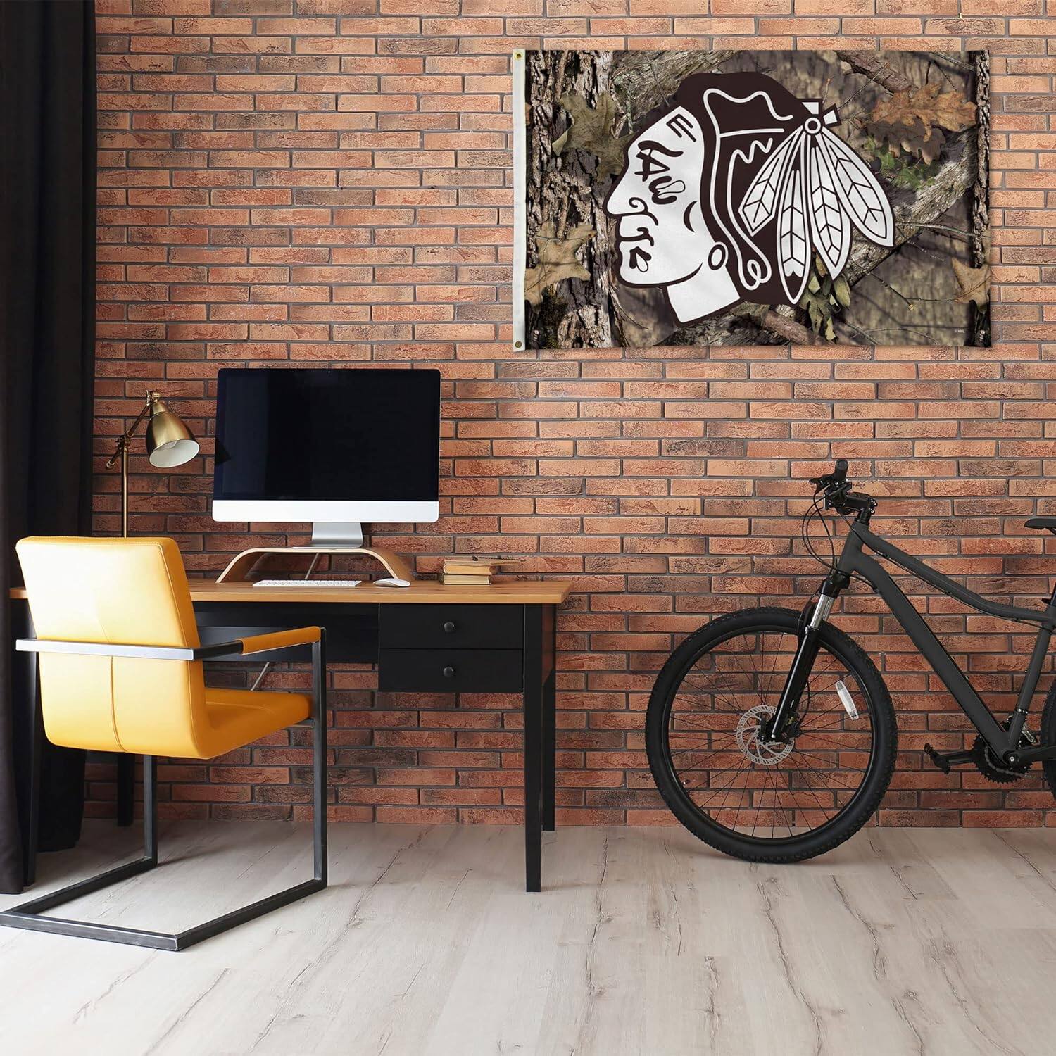 Alt View 2. Rico Industries - Chicago Blackhawks Bold Mossy Oak Camo Design 3x5 Indoor/Outdoor Banner Flag - Multi.