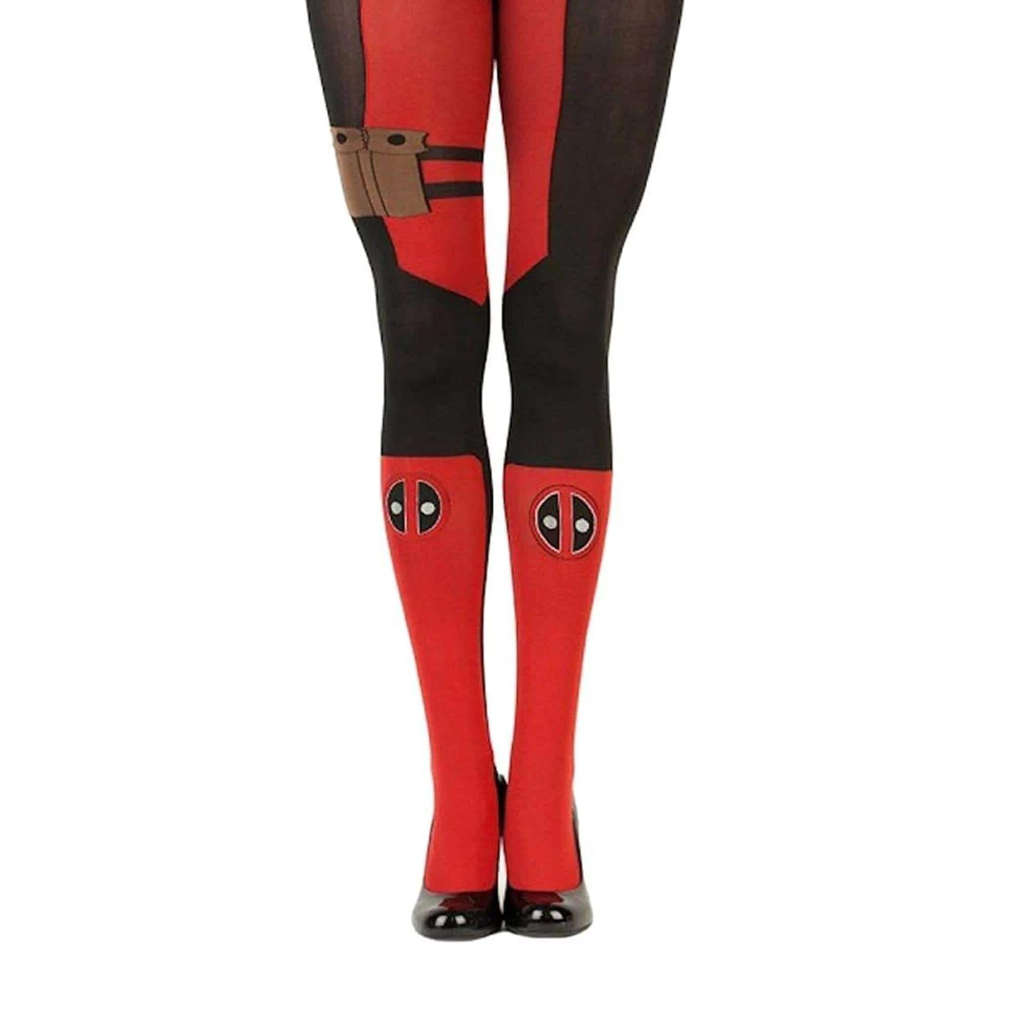 Bioworld - Marvel Deadpool Women's Sheer Costume Tights - Red