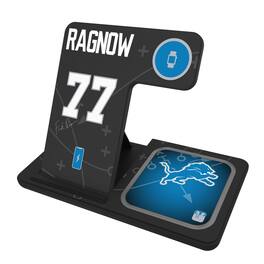 Keyscaper - Frank Ragnow Detroit Lions Ready 3-in-1 Charging Station - Black