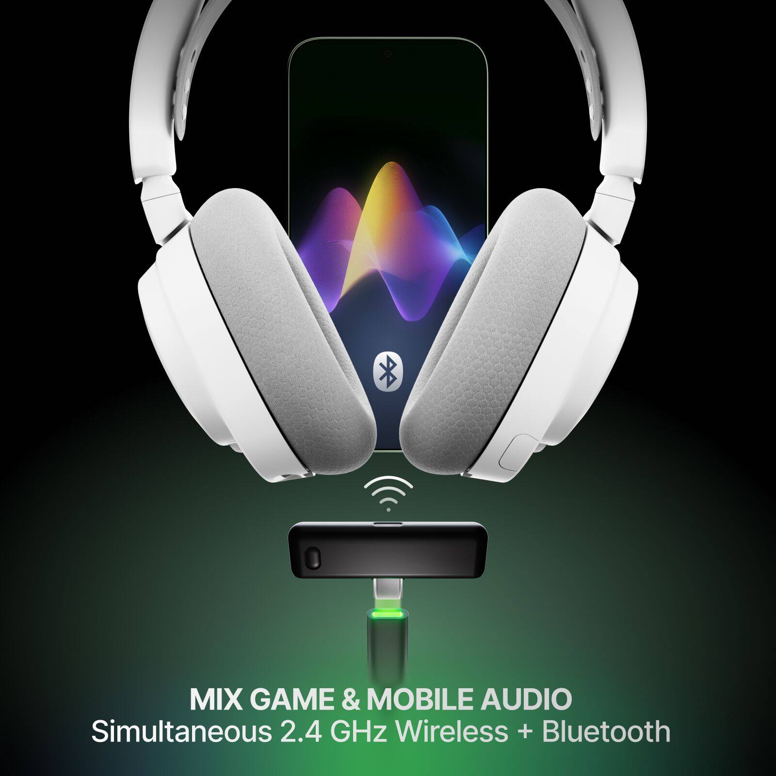 MIX GAME & MOBILE AUDIO  
Simultaneous 2.4 GHz Wireless + Bluetooth