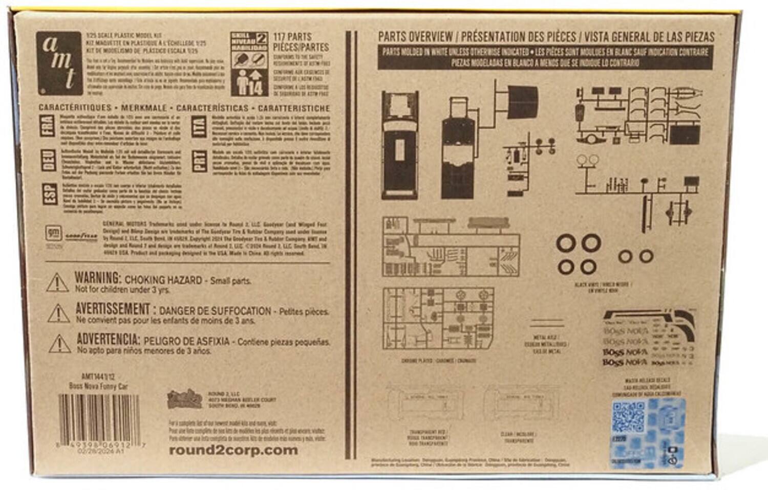 125 SCALE PLASTIC MODEL KIT  
117 PARTS KIT  
MAGUETTE EN PLASTIQUE A 125  
NIVEAU 2  
ETCHELLES  
DE MODELISMO DE PLASTIC  
ESCALA 025  
RABILIDAD PIECES PARTES  
N m I T14  
CARACTERISTIQUES MERKMALE CARACTERISTICAS CARATTERISTICHE  
FRA DEU ESP  
PARTS OVERVIEW / PRÉSENTATION DES PIÈCES / VISTA GENERAL DE LAS PIEZAS  
I PRSENTATION DES PICES / VI VISTA GENERAL DE LAS PIEZAS  
PARTS MOLDED I UNLESS OTHERWISE INDICATED LES PIÈCES SONT MOULÉES EN BLANC SAUF INDICATION CONTRAIRE  
PIEZAS MODELADAS EN BLANCO A QUE SE LO CONTRARIO  

WARNING: CHOKING HAZARD Small parts. Not for children under 3 yrs!  
AVERTISSEMENT DANGER DE SUFFOCATION Petites pièces. Ne convient pas pour les enfants de moins de 3 ans!  
ADVERTENCIA: PELIGRO