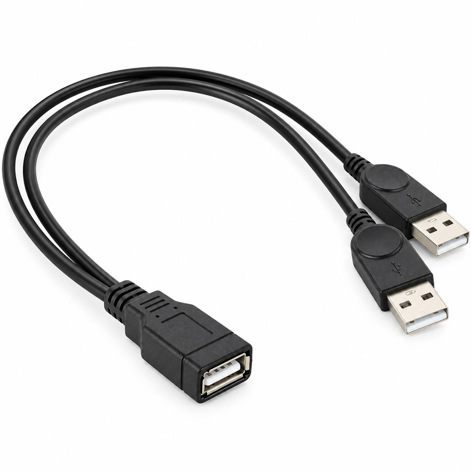 Front. Sanoxy - USB 2.0 Female to Dual USB Male Y Splitter Power Cable - Black.