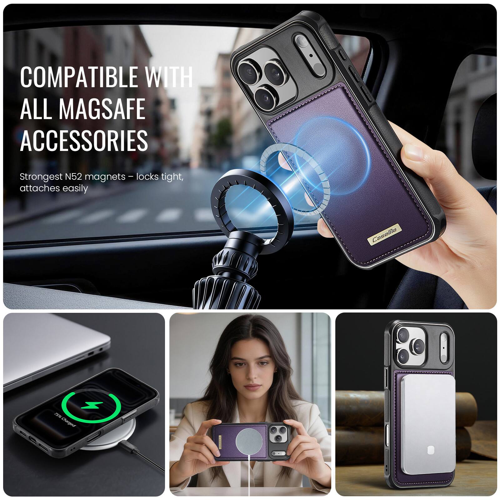 COMPATIBLE WITH ALL MAGSAFE ACCESSORIES

Strongest N52 magnets – locks tight, attaches easily