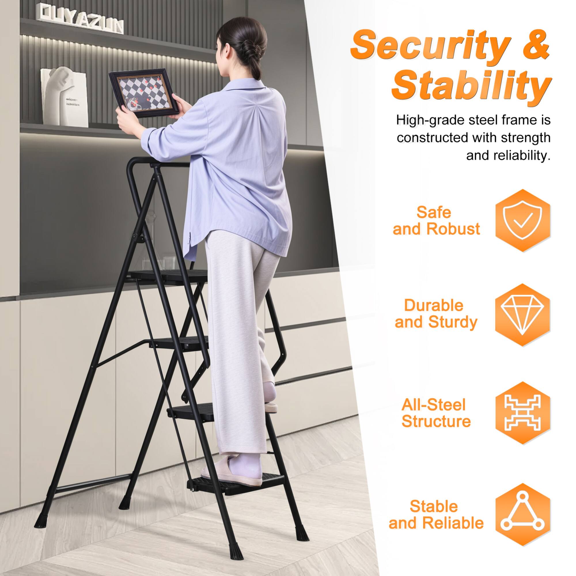 Security & Stability

High-grade steel frame is constructed with strength and reliability.

- Safe and Robust
- Durable and Sturdy
- All-Steel Structure
- Stable and Reliable