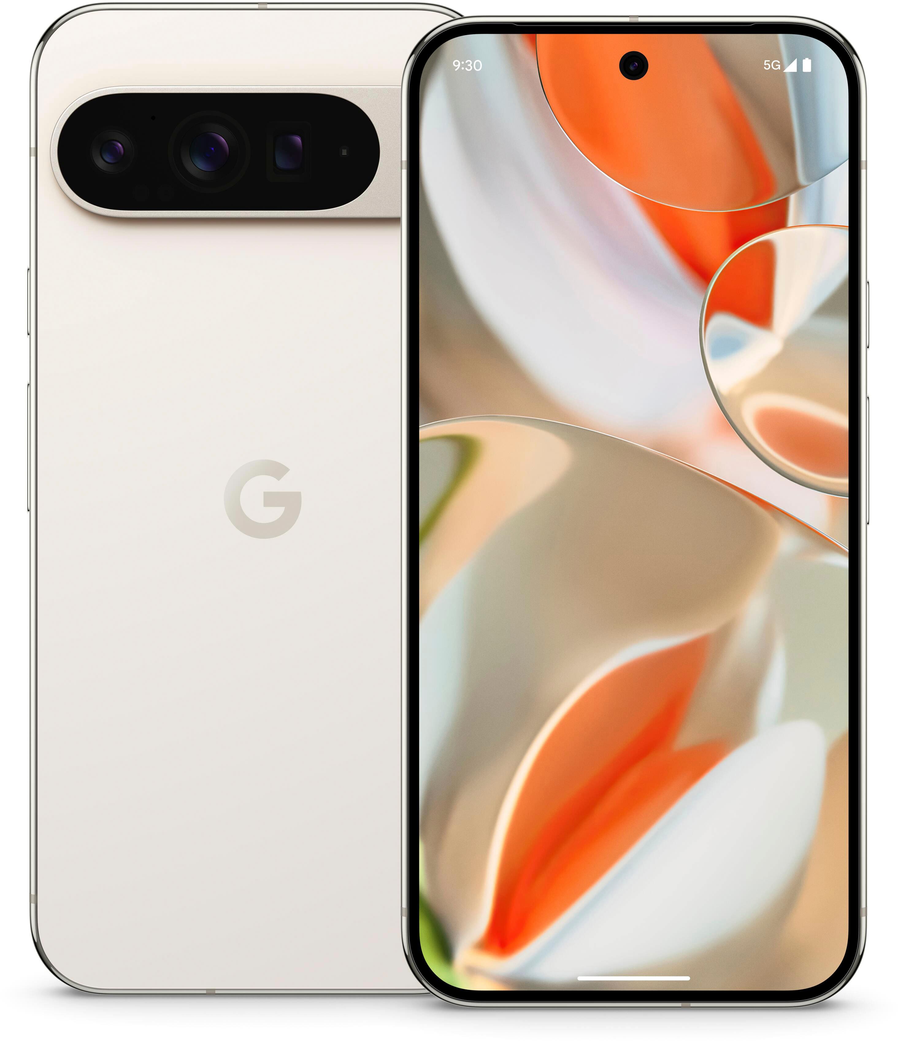 Front. Google - Pixel 9 Pro XL 128GB (Unlocked) - Porcelain.