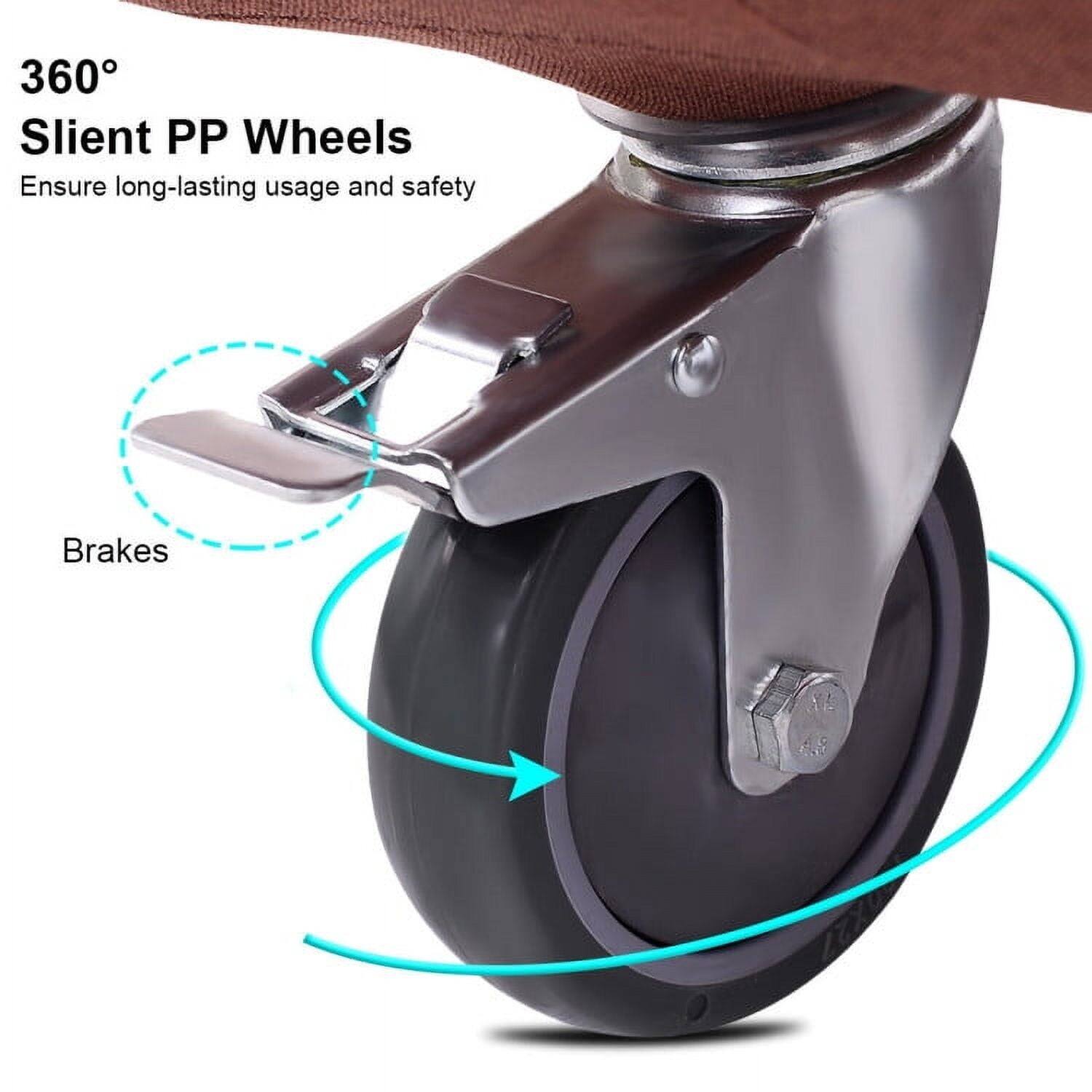 360° Silent PP Wheels  
Ensure long-lasting usage and safety  
Brakes