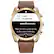 Alt View 3. Citizen - CZ Smart Unisex Hybrid 42.5mm Goldtone IP Stainless Steel Smartwatch with Brown Leather Strap - Gold.