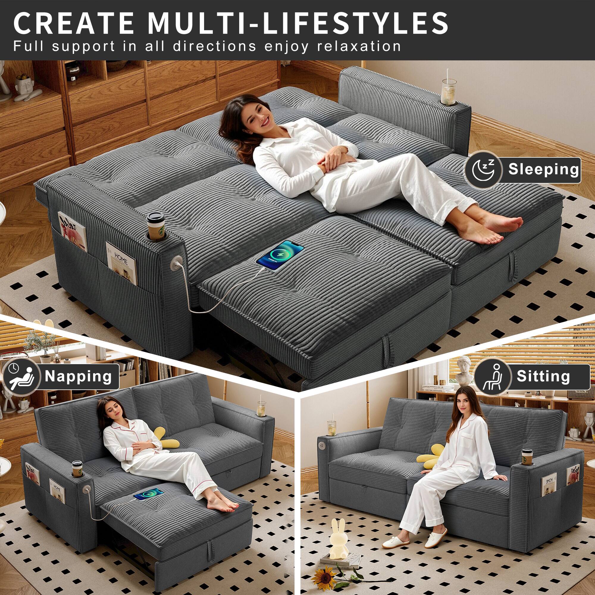 CREATE MULTI-LIFESTYLES  
Full support in all directions enjoy relaxation  

Sleeping  
Napping  
Sitting